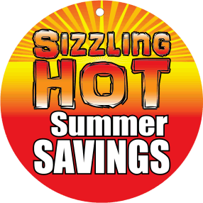 Ceiling Mobiles: Sizzling Hot Summer Savings (Pack of 6) – Inform Promotions