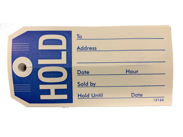 HOLD Description Tag: (Pack of 100) White/Blue