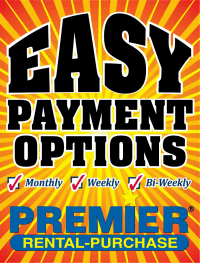 Vinyl Window Sign: Easy Payment Options W/ Premier Logo