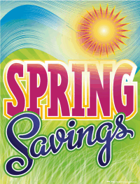 Vinyl Window Sign: Spring Savings