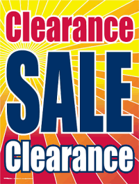 Vinyl Window Sign: Clearance Sale