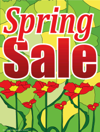 Spring Sale Sign| Plastic Window Sign (Flower Design)