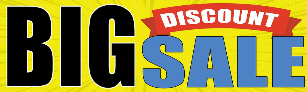 Giant Outdoor Banner: Big Discount Sale (Yellow)