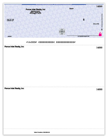 High Security Laser Top Check Blue 1000ct