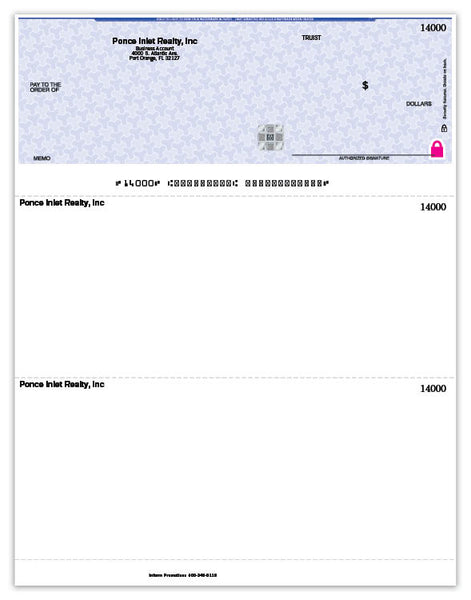 High Security Laser Top Check Blue 500ct