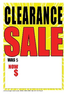 Sale Tags (PK of 100): Clearance Sale (Yellow)
