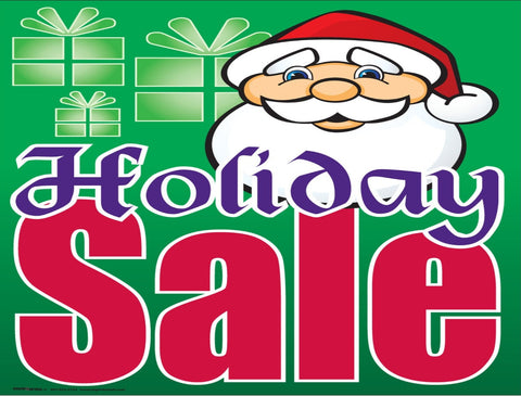 Giant XL Double-Sided Yard Sign: Santa Holiday Sale (No Stakes Included)