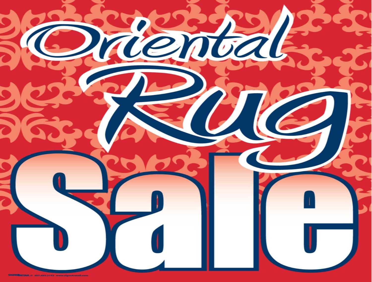 Signage For Rugs In Store Giant XL Double-Sided Yard Sign: Oriental Rug Sale (No Stakes Included ...