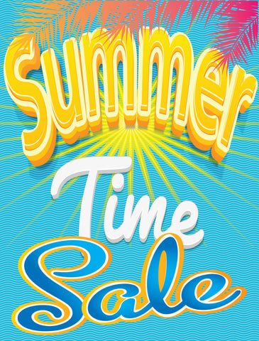 Vinyl Window Sign: Summer Time Sale