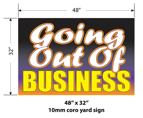 Giant XL Double-Sided Yard Sign: Going Out Of Business (No Stakes Included)