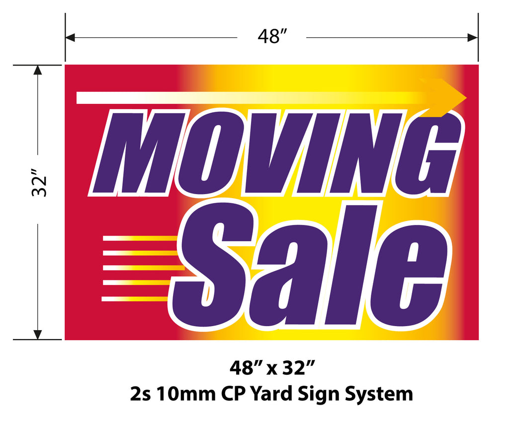 Giant XL Double-Sided Yard Sign: Moving Sale (No Stakes Included)