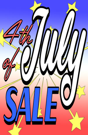 Plastic Window Sign: 4th of July Sale 2