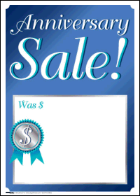 Sale Tags (Pk of 100): Anniversary Sale (Blue)