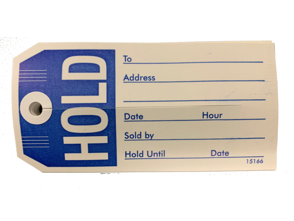HOLD Description Tag: (Pack of 100) White/Blue