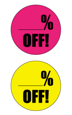 Fluorescent Labels (Roll of 100): ___Percent Off