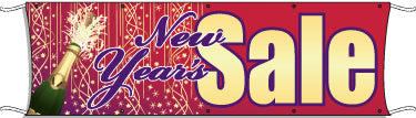 Giant Outdoor Banner: New Year's Sale
