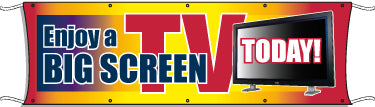 Giant Outdoor Banner: Rent & Enjoy a BIG SCREEN TV Today
