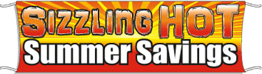 Giant Outdoor Banner: Sizzling Hot Summer Savings