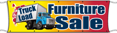 Giant Outdoor Banner: Truckload Furniture Sale