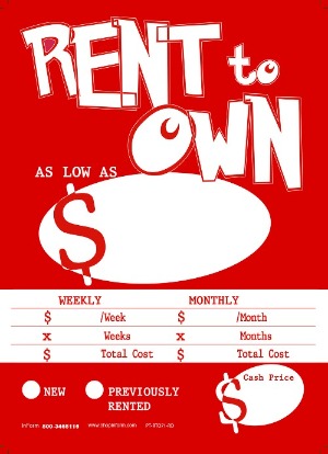 Sale Tags (PK of 100): Rent To Own – Inform Promotions
