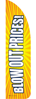 Sidewalk Feather Flag Banner: Blow Out Prices (BURST)(FLAG ONLY)