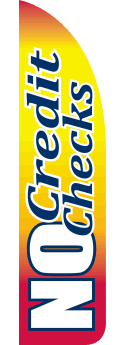 Sidewalk Feather Flag Banner: No Credit Checks (FLAG ONLY)