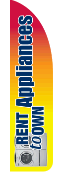 Sidewalk Feather Flag Banner: Rent To Own Appliances (FLAG ONLY)