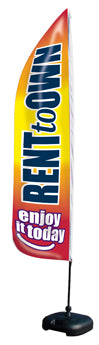 Sidewalk Feather Flag Banner: Rent To Own (FLAG ONLY)