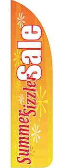 Sidewalk Feather Flag Banner: Sizzling Hot Summer Savings (FLAG ONLY)