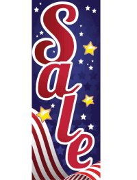 Vinyl Window Sign: Sale (Patriotic)