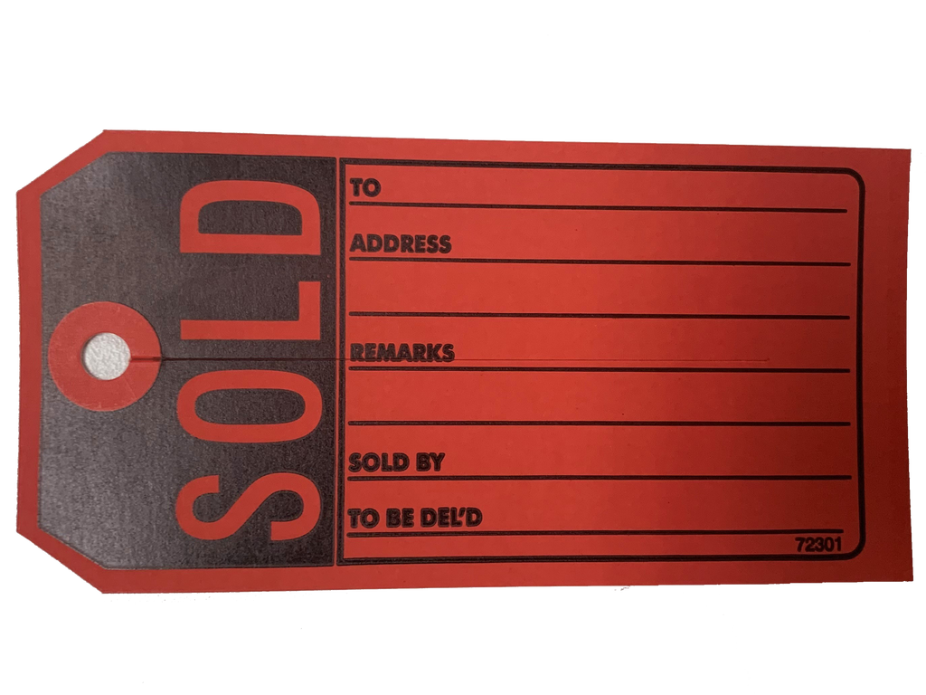 Sold Description Tag: (Pack of 100) Red/Black