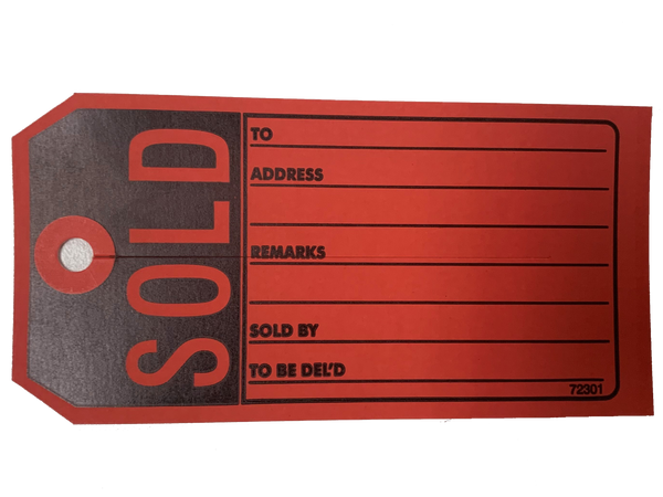 Sold Description Tag: (Pack of 100) Red/Black