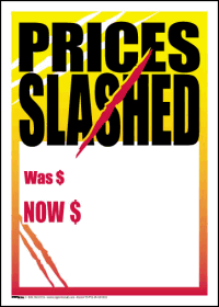 Sale Tags (Pk of 100): Prices Slashed