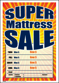 SALE TAGS (PK OF 100): Super Mattress Sale