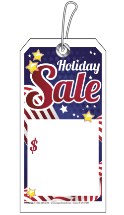String Tags (Pk of 100): Holiday Sale (Patriotic)