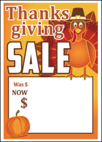 Sale Tags (Pk of 100): Thanksgiving Sale