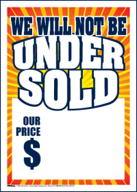 Sale Tags (Pk of 100): We Will Not Be Undersold