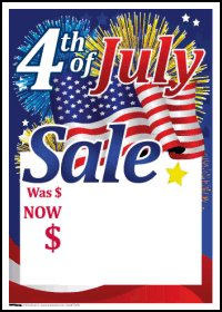 Sale Tags (PK of 100): 4th of July Sale