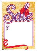 Sale Tags (PK of 100): Sale (Holiday Bows)