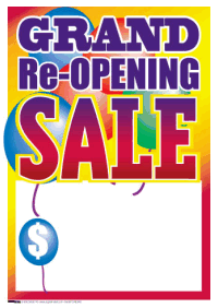 Sale Tags (Pk of 100): GRAND RE-OPENING SALE