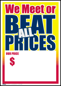Sale Tags (Pk of 100): We Meet Or Beat All Prices