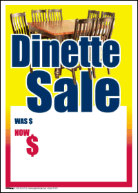 Sale Tags (Pk of 100): Dinette Sale