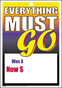 Sale Tags (Pk of 100): Everything Must Go