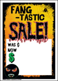 Sale Tags (Pk of 100): FANG-tastic Sale! (Halloween)