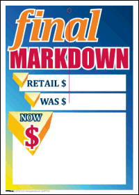 Sale Tags (PK of 100): Final Markdown