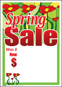 Sale Tags (PK Of 100): Spring Sale (FLOWERS)