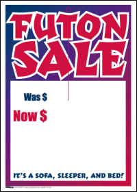Sale Tags (PK of 100): Futon Sale