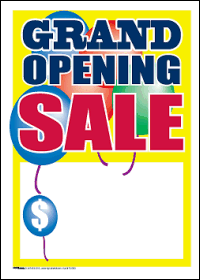 Sale Tags (PK of 100): Grand Opening Sale
