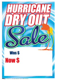 Sale Tags (Pk of 100): Hurricane Dry Out Sale