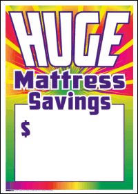 Sale Tags (Pk of 100): Huge Mattress Savings